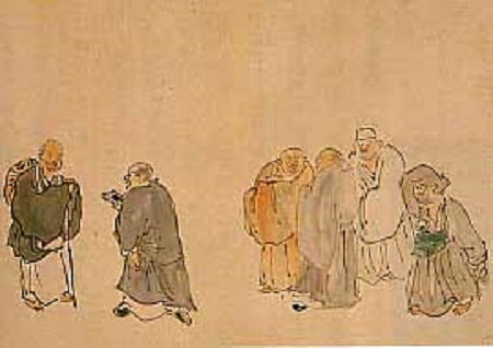 全昌寺の芭蕉と僧侶たち（蕪村画）